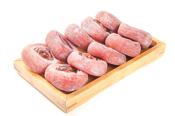 Gongcheng Persimmon Cakes - Guangxi Sugar-Coated Delicacy on Wood Tray