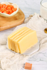 German Cheese Slices and Fresh Ingredients Ready to Eat