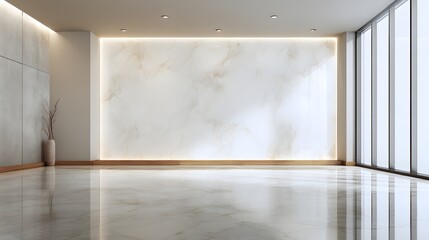 Modern minimal flat wall interior warm elegant flooring wide format