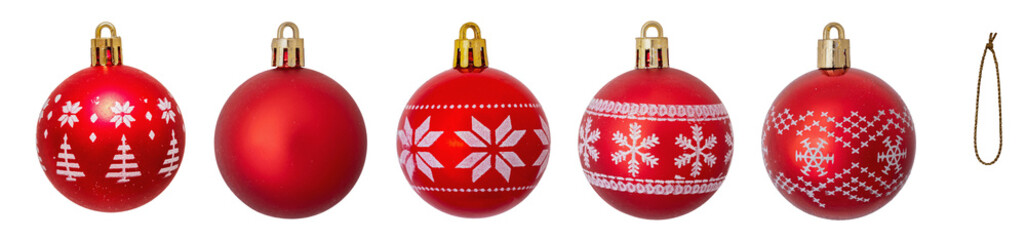  Bombki świąteczne czerwone. PNG.