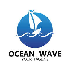ocean logo vector icon illustration. logo for nature, community, travel companies, resorts and environment