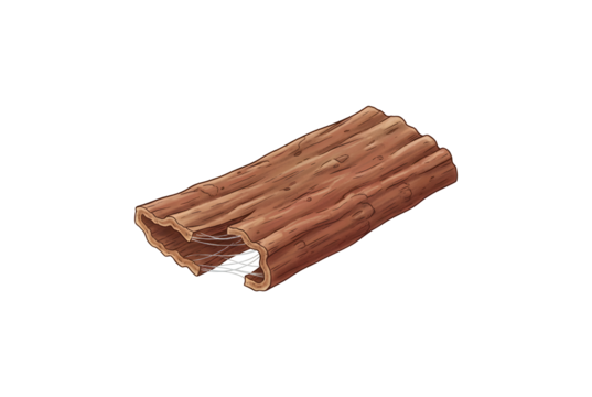 Eucommia ulmoides piece set against a white background, traditional Chinese medicinal herbs.