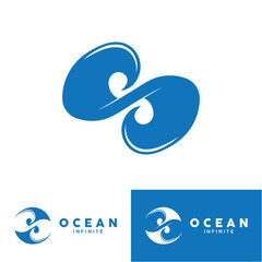 ocean logo vector icon illustration. logo for nature, community, travel companies, resorts and environment