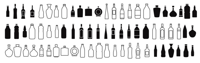Fototapeta premium bottle icon vector set bottle for water illustration sign