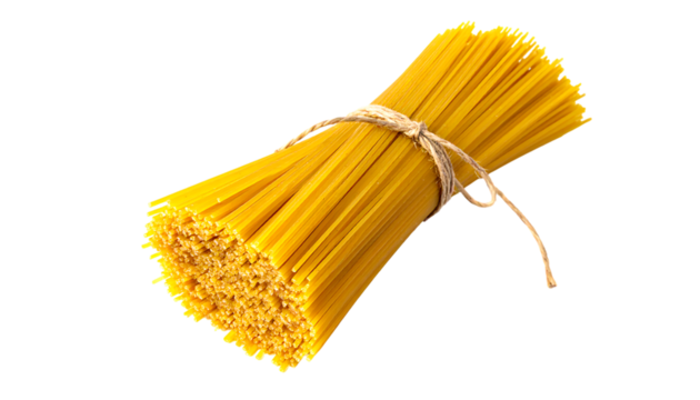 束ねた乾燥スパゲッティ｜背景なし・透過PNG・コピースペース