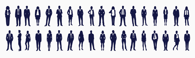 business people silhouette set business man and woman