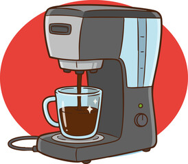 vector illustration of a coffee machine.
