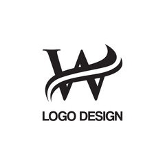 w logo design template
