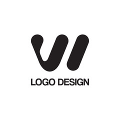 w minimalist logo design template