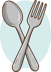 vector illustration of fork and spoon.