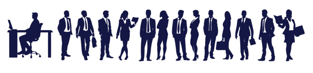 Fototapeta premium business people silhouette set business man and woman