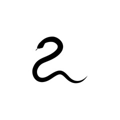Fototapeta premium Snake silhouette vector icon