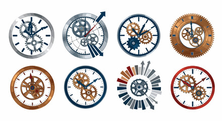 Clockwork mechanisms and gears collection