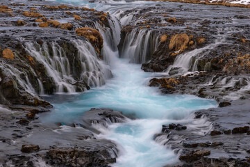 Brúarfoss of Iceland in winter