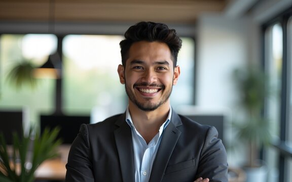 Portrait of a young entrepreneur in office environment. High quality - Powered by Adobe