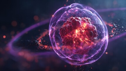 Cellular Marvel: Unveiling the intricate beauty of a biological cell, this image showcases the core of life's building blocks, with a focus on its captivating structural components.