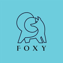 FOXY &ndash; Fox Outline Cute Animal Logo