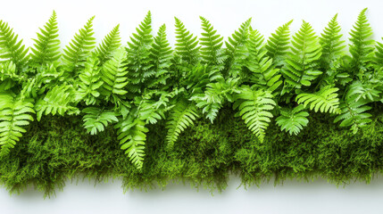 Lush Green Ferns and Moss Background for Nature Inspired Decor