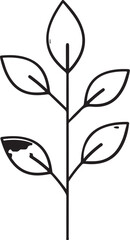 &ldquo;Minimal Layered Botanical Stems Icon 