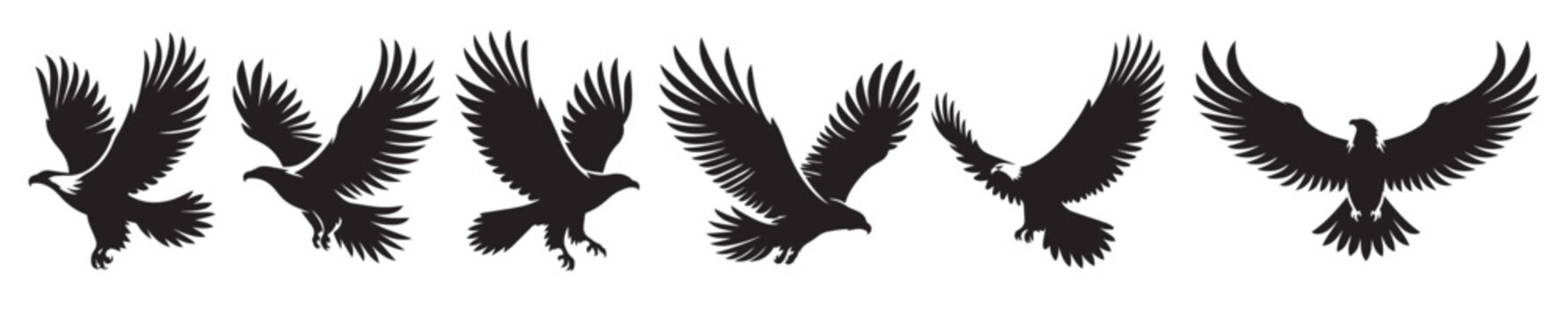  crow bird black soild silhouette bundle isolated on white 