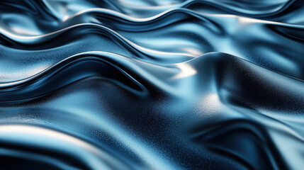 Fototapeta premium Glossy Blue Waves with Soft Texture in Mesmerizing Fluid Motion