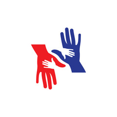 kids hand care colorful no racism symbol vector