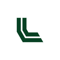 letter l simple geometric stripes lines logo vector