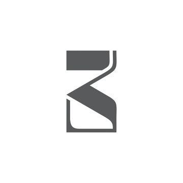 letter 3b simple geometric cut logo vector