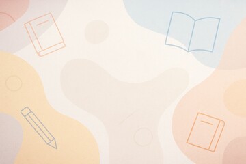 Abstract background with books and pencil illustrations, perfect for education