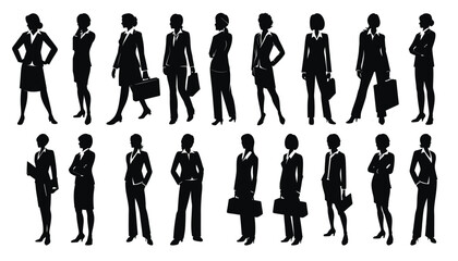  collection of business women silhouette set of business