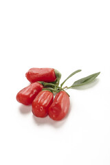 Fresh Red Wolfberries Goji Berries from Ningxia China on White Background