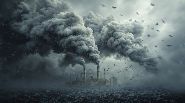 Industrial Pollution and Environmental Damage: A Visual Representation of Climate Change.