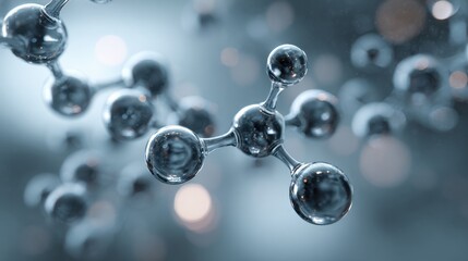 Molecular Structure: A detailed view showcases a mesmerizing network of connected atoms, forming complex molecular structures against a blurred backdrop.