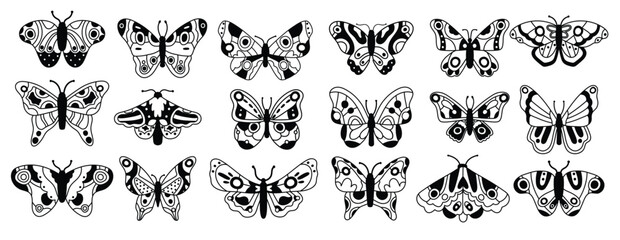  doodle butterfly sketch flying butterflies hand drawn
