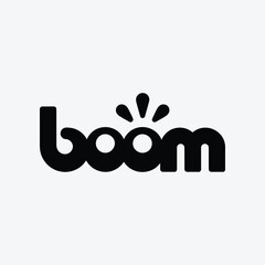 boom black abstract explosion logo, vibrant dynamic burst vector symbol for media, entertainment, tech, or start-up.