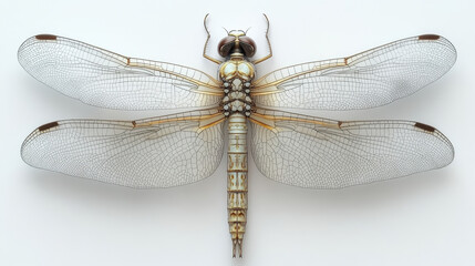 Detailed Illustration of a Dragonfly Showcasing Its Unique Anatomy