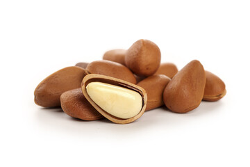 Pine Nuts Hand-Peeled Large Red Brown Shells White Kernels Healthy Snack Food Ingredient