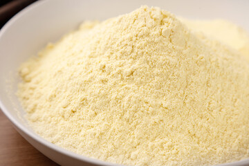 Freshly Ground Glutinous Rice Flour in Bowl - Asian Cooking Ingredient