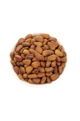 Fresh Hand-Peeled Pine Nuts in White Bowl - Northeastern Red Pine Seeds