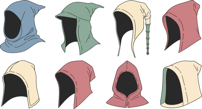 Collection of Colorful Hooded Cloaks in Various Styles and Colors