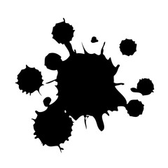 Black Ink Splatter Shape  - Grunge Splash Element