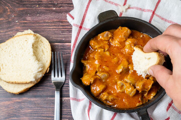 Hungarian chicken gizzard stew