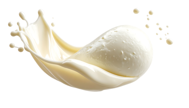 とろけるモッツァレラの伸びを強調したクリーミーな質感表現｜背景なし・透過PNG・コピースペース