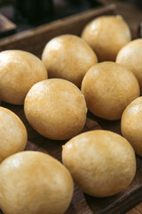 Fresh Handpulled Gluten-Free Dumplings on Bamboo Steamer - Traditional Asian Side Dish