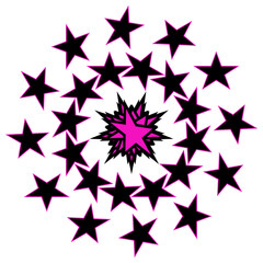 set of stars circle pattern 