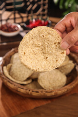 Crispy Dried Tofu Soy Product from Henan China - Traditional Vegetarian Protein Food in Bamboo Basket