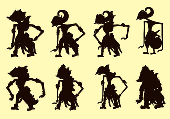 set of wayang silhouettes