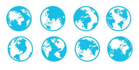 set of world map globe icon