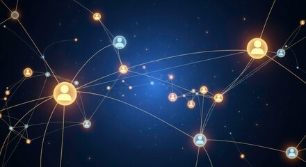 Network of Connections: An abstract illustration showcasing interconnected nodes representing digital connections and networking. This visual can symbolize global communication and data flow.