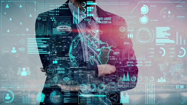 Data center monitoring dashboard visualize network performance, connection status, usage rate, and telecommunication insight. Data center monitoring efficiency improvement network transparency. Thunk